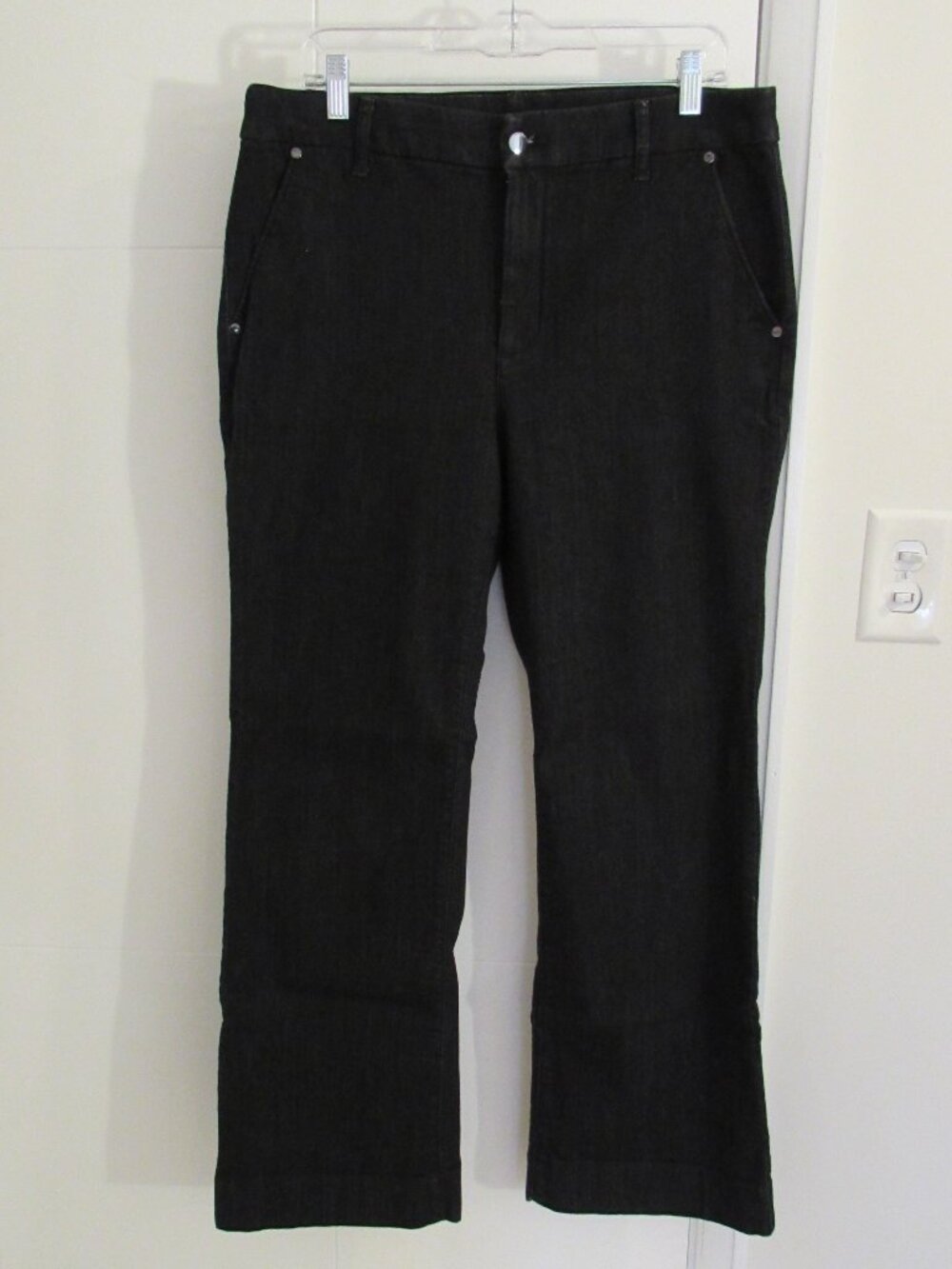 Chico’s Trouser Jean Size 2 Charcoal Wash High Waisted Flare Pockets